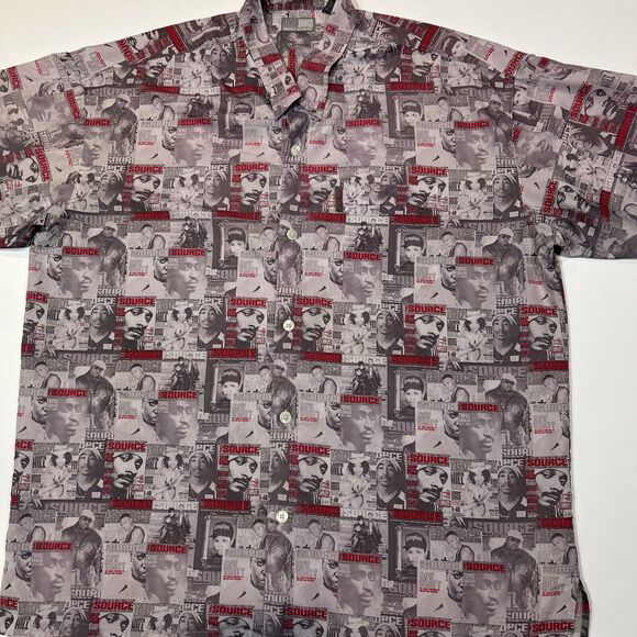 Enyce The Source Magazine Shirt Adult 3XL Y2K AOP Button Up Tupac Biggie Snoop - Picture 2 of 14
